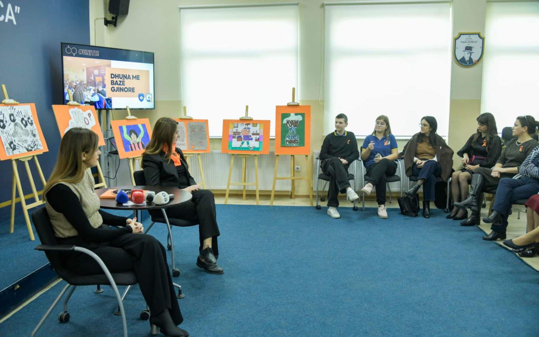 MAShTI: Nagavci dhe Haxhiu fillojnë fushatën, “16 ditët e aktivizmit kundër dhunës ndaj gruas” me vizitë në një shkollë