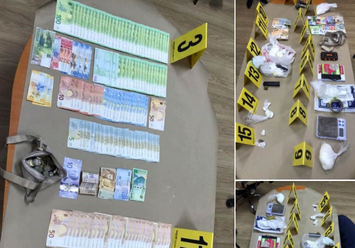 Antidroga e Policisë së Kosovës vë në pranga katër persona, sekuestrohet drogë, para, armë dhe dy automjete