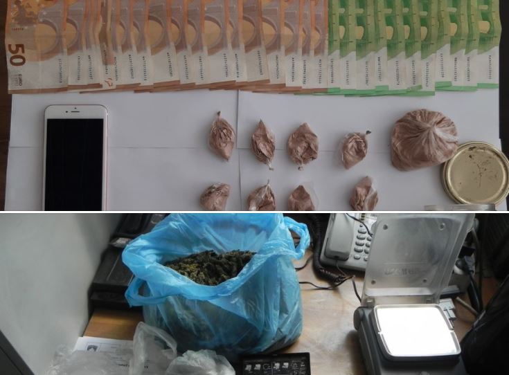 Policia: Në dy raste të ndara arrestohet një person dhe konfiskohet sasi e narkotikëve