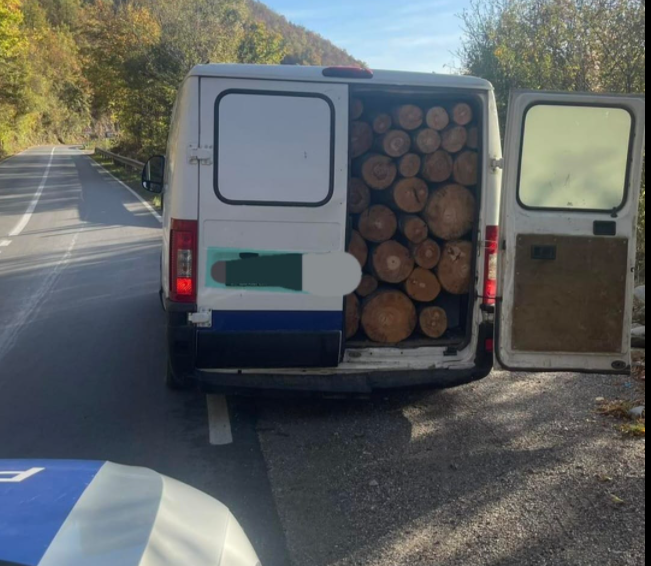 Policia ndalon një automjet që po transportonte drunjë ilegalisht nga malet e Shtërpcës